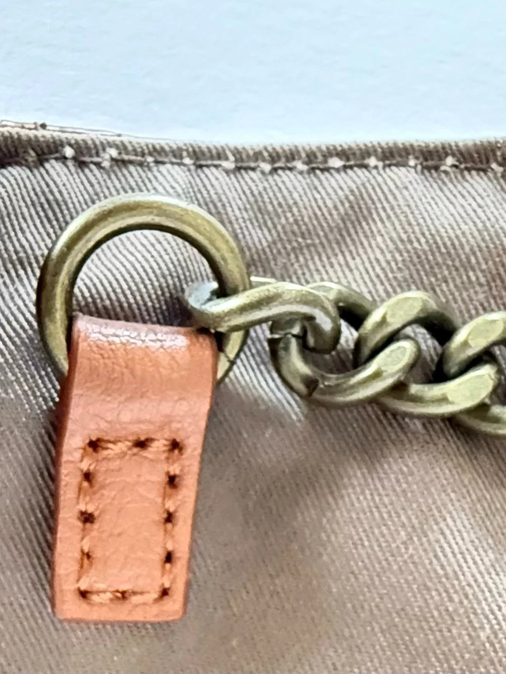 J.Crew Leather Crossbody Clutch Cognac Brown Chain Strap Envelope Bag - Picture 7 of 12